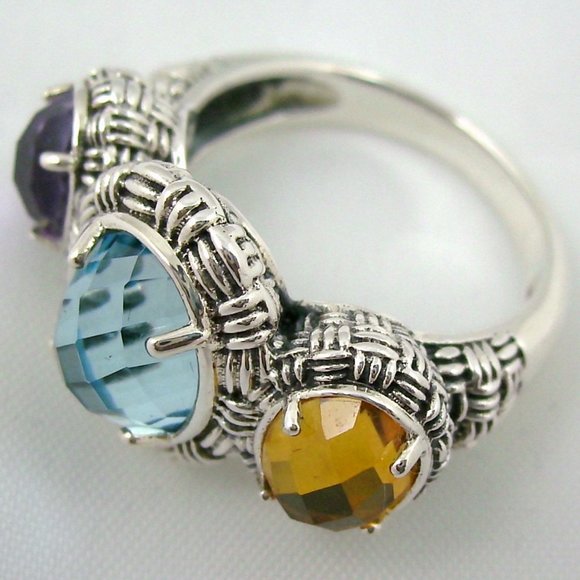 Hilary Joy 4.16ct Multigem 3-Stone Ring - Picture 11 of 12